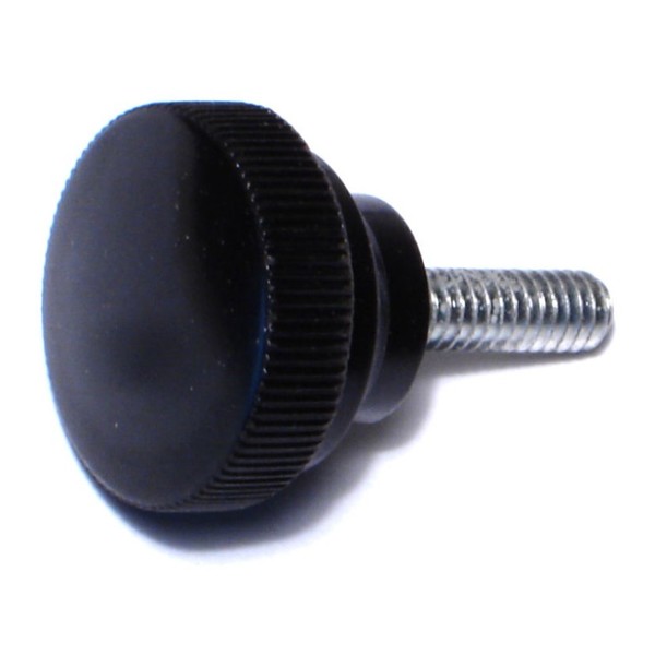 Midwest Fastener #8-32 x 3/4" Black Plastic Coarse Thread Knurled Knobs 4PK 78121